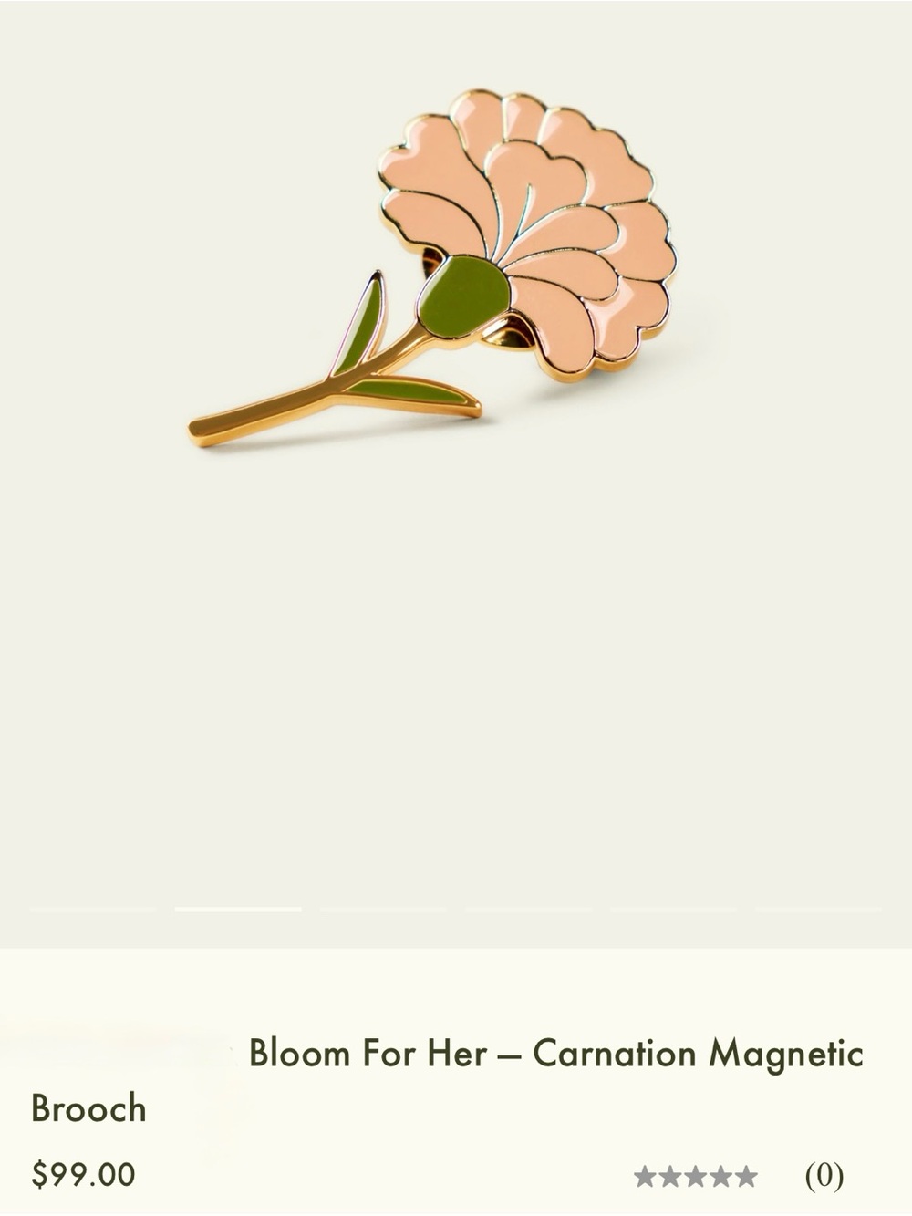 LILYSILK 18k gold-plated NWT orig $99 Bloom For Her — Carnation Magnetic Brooch